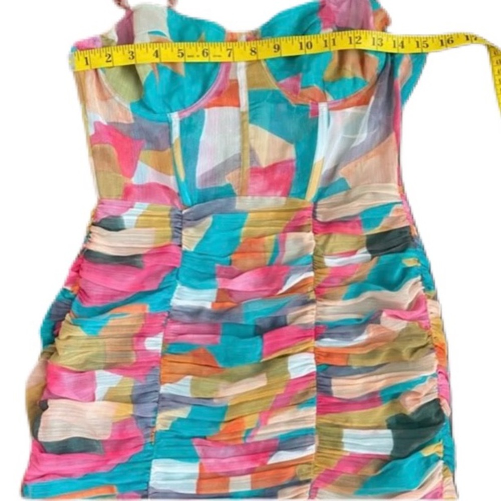 ZARA Chain Strap Multicolored Printed Dress - Picture 12 of 13